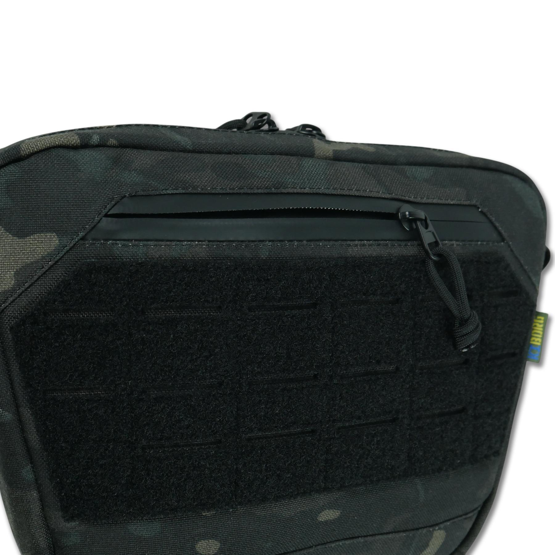 Сумка-напашник M Kiborg с баллистическим пакетом 2 класс защиты PE Militex GU Сordura Black Multicam фото 3