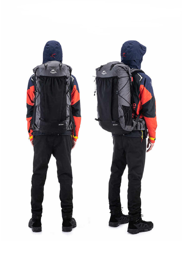 Рюкзак туристический Naturehike Rock NH19BP095, 60+5 л, черный фото 5