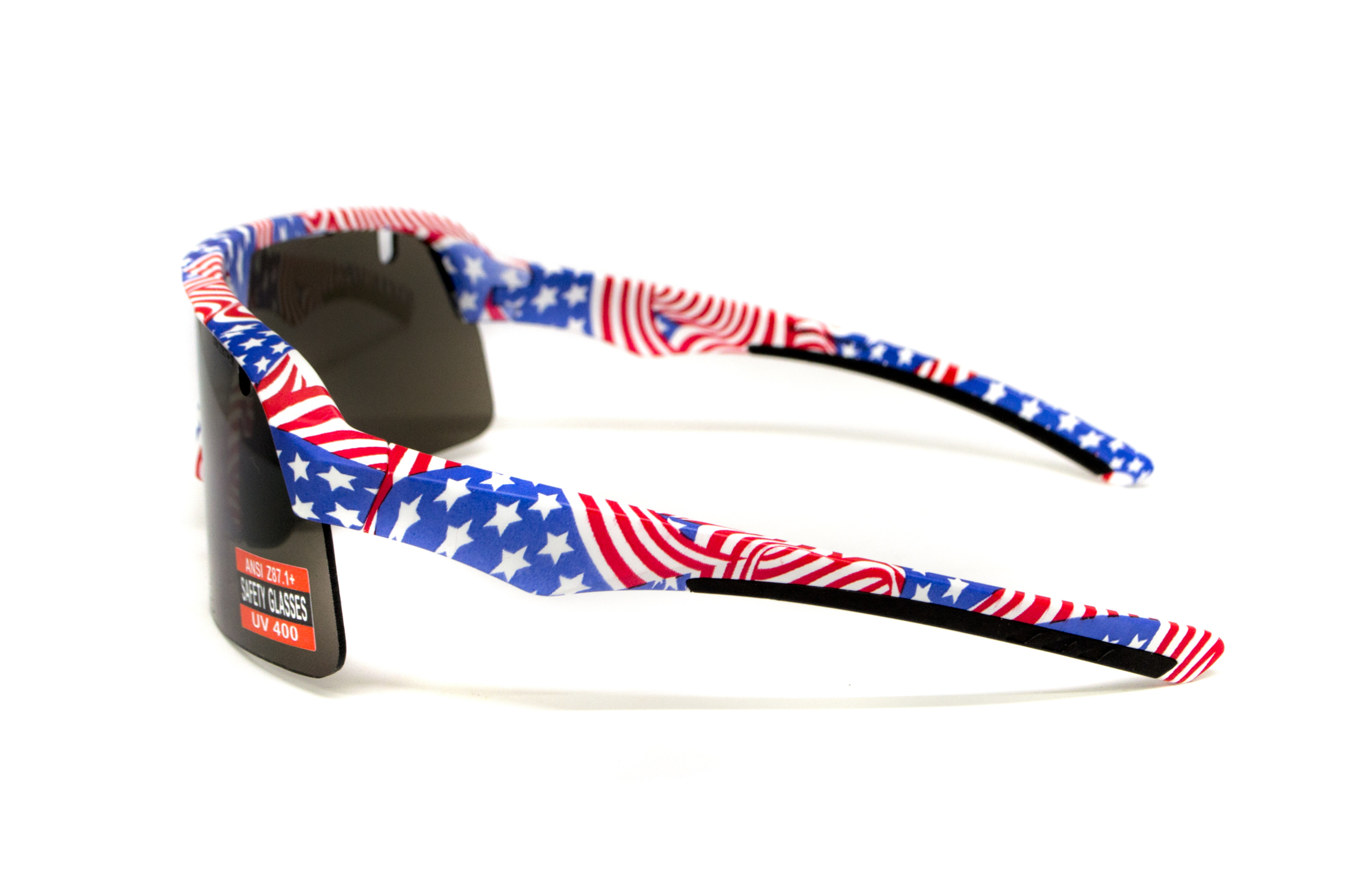 Очки защитные открытые Global Vision Holeshot USA Flag (gray), сірі в оправі прапор США фото 7