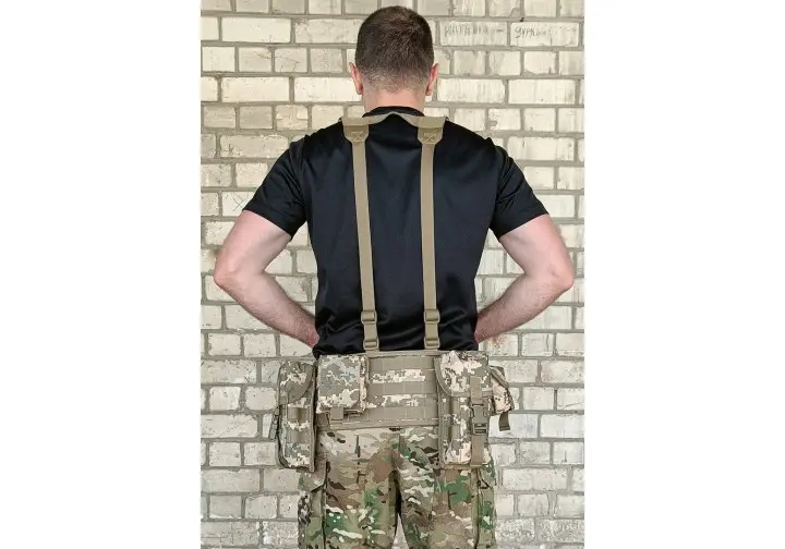 Тактичний пояс розвантажувальний РПС з кріпленнім MOLLE та плечовими лямками Піксель без підсумків фото 3