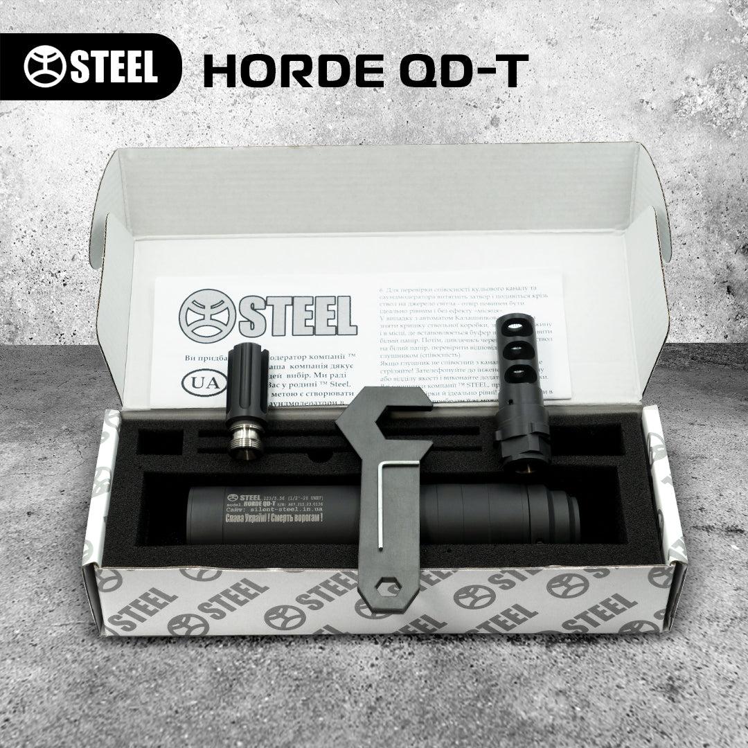 Глушитель STEEL HORDE QD-T .223, резьба – 15×1, быстросъёмный титановый саундмодератор фото 2