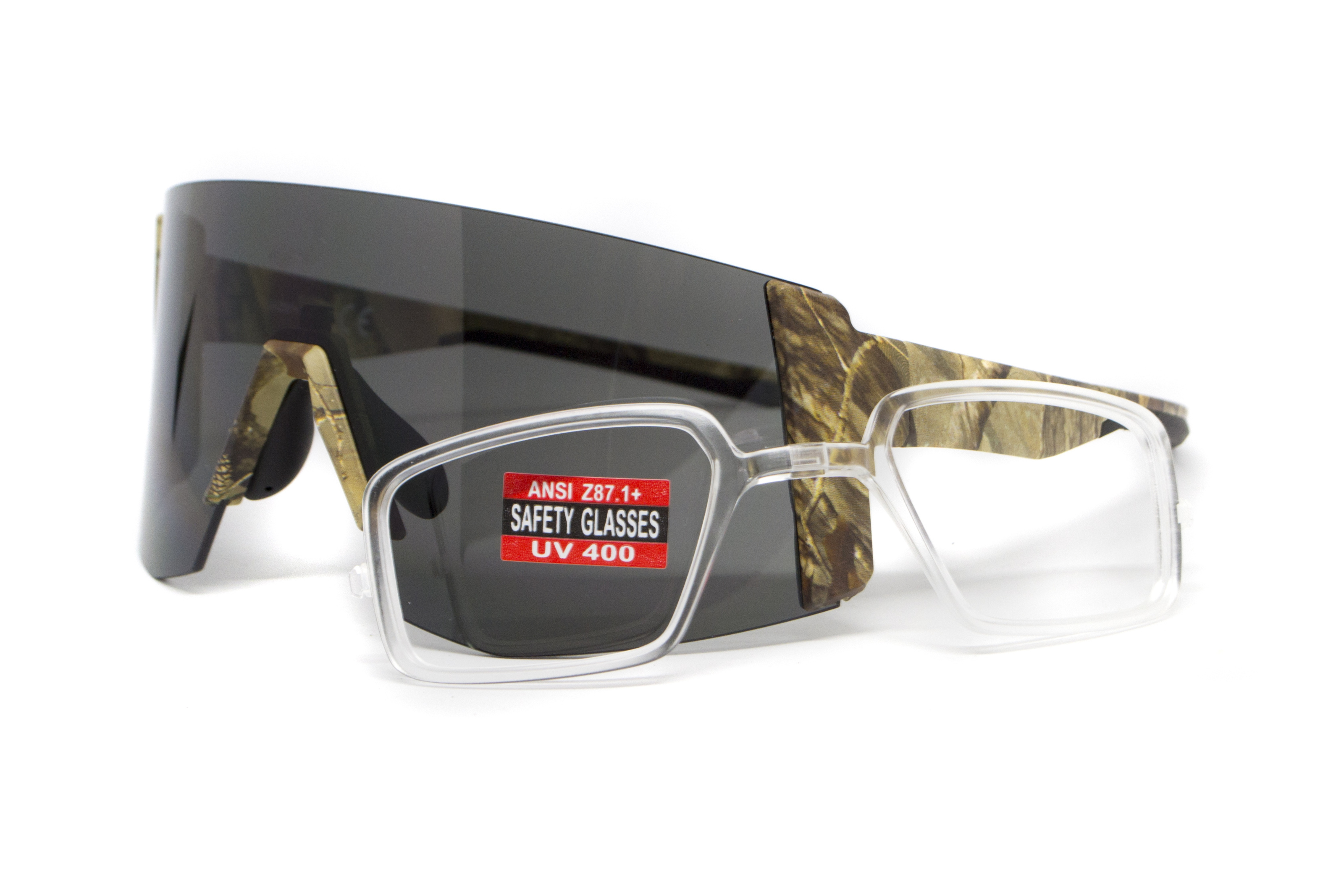 Очки защитные Global Vision Astro+RX Camo (gray), серые в камуфлированной оправе с диоптрической вставкой в комплекте