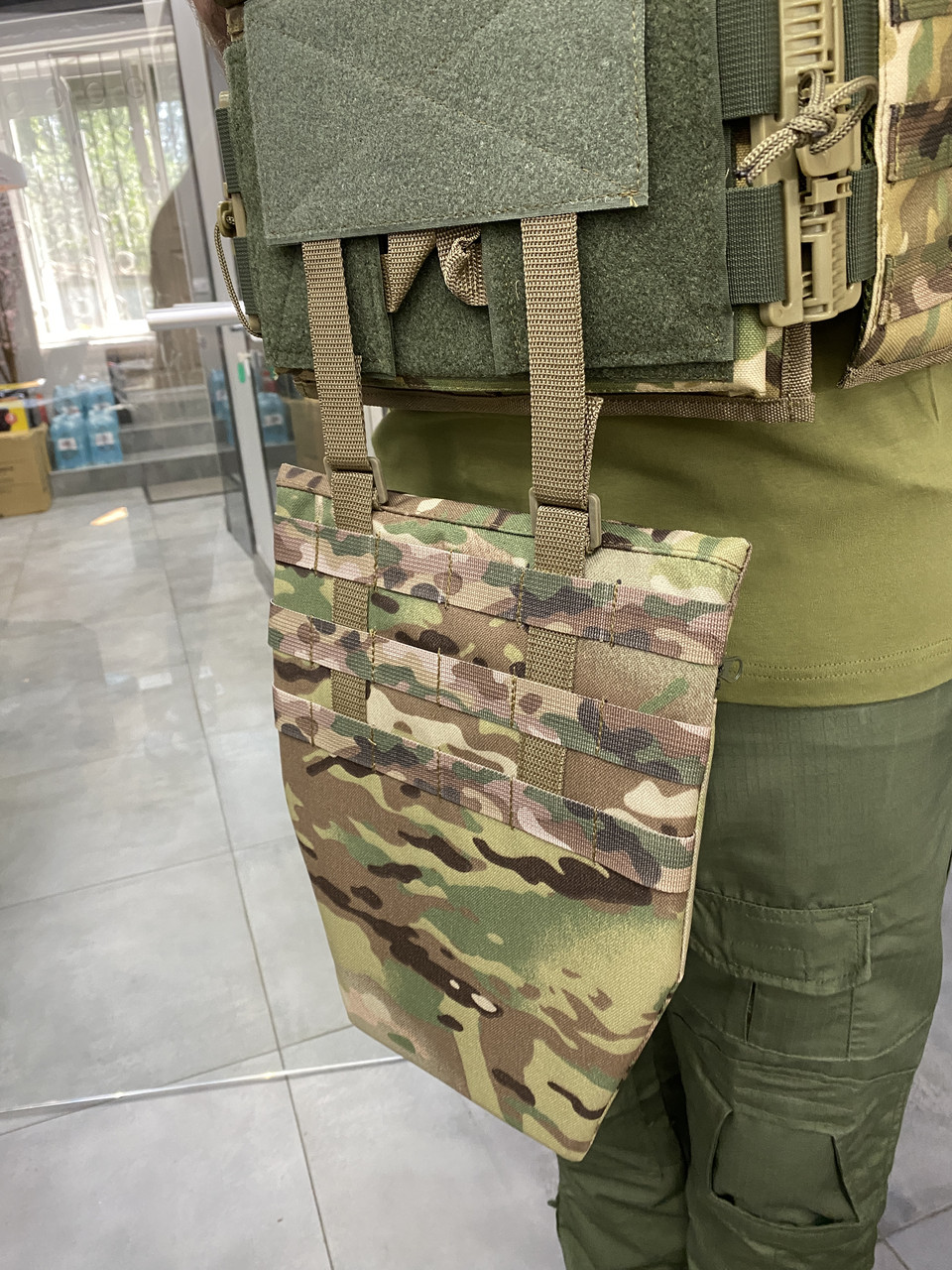 Подсумок передник напашник для плитоноски, размер S, Мультикам, Cordura 1000D, сумка под баллистический пакет фото 8