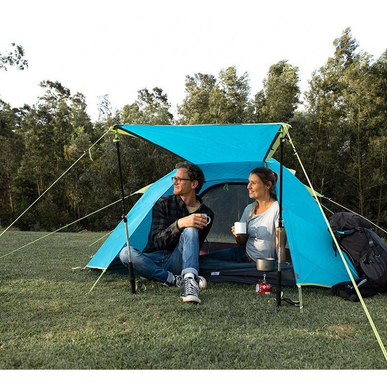 Намет тримісний Naturehike P-Series NH18Z033-P 210T/65D, блакитний фото 4