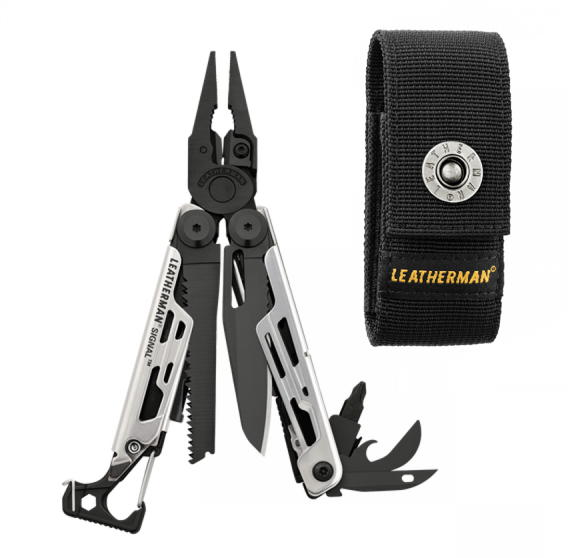 Мультитул LEATHERMAN SIGNAL BLACK & SILVER 832625 с чехлом, в коробке