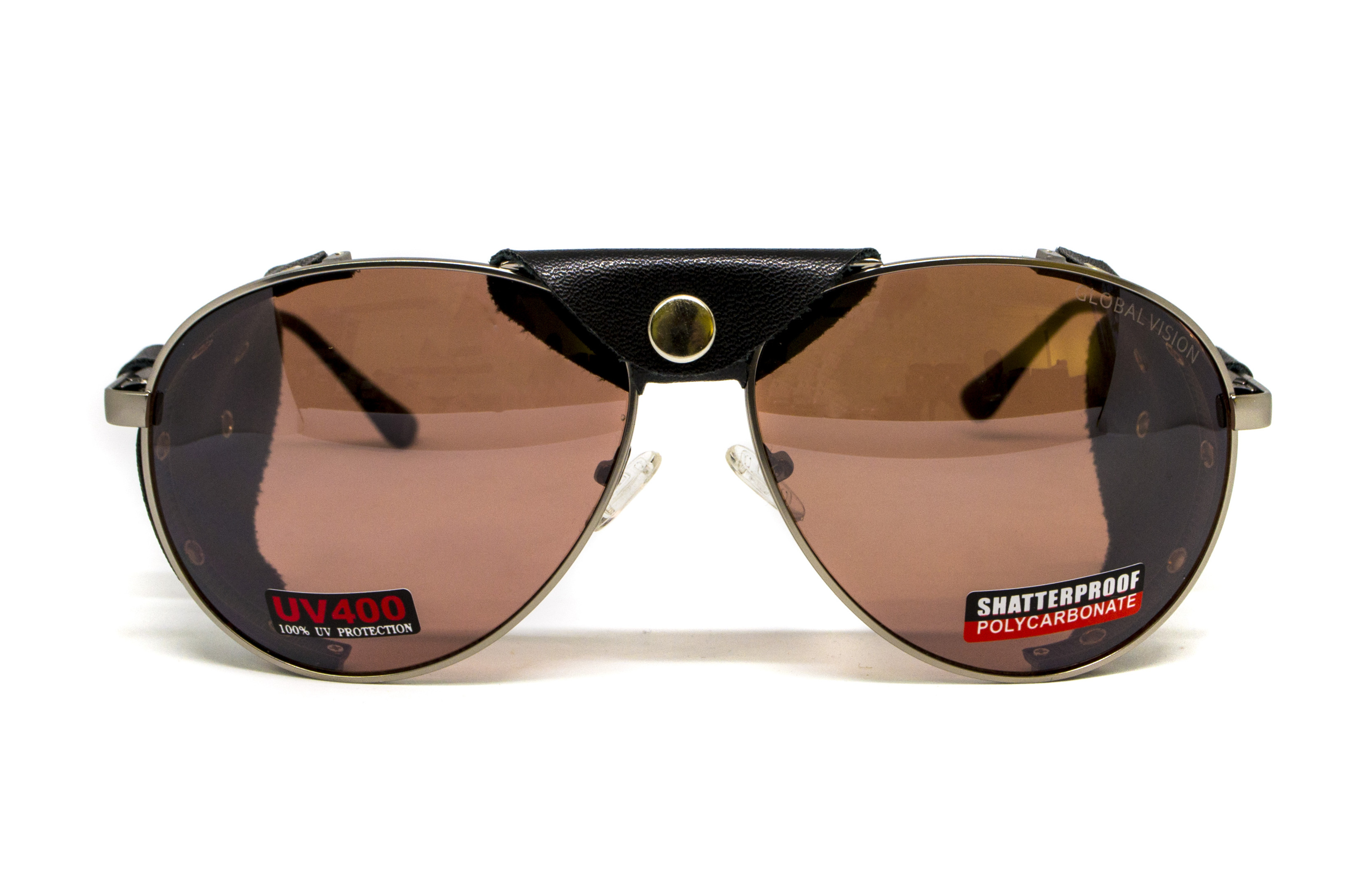 Очки защитные Global Vision Aviator-3 (drive mirror), коричневые со съёмным уплотнителем из синтетитечской 