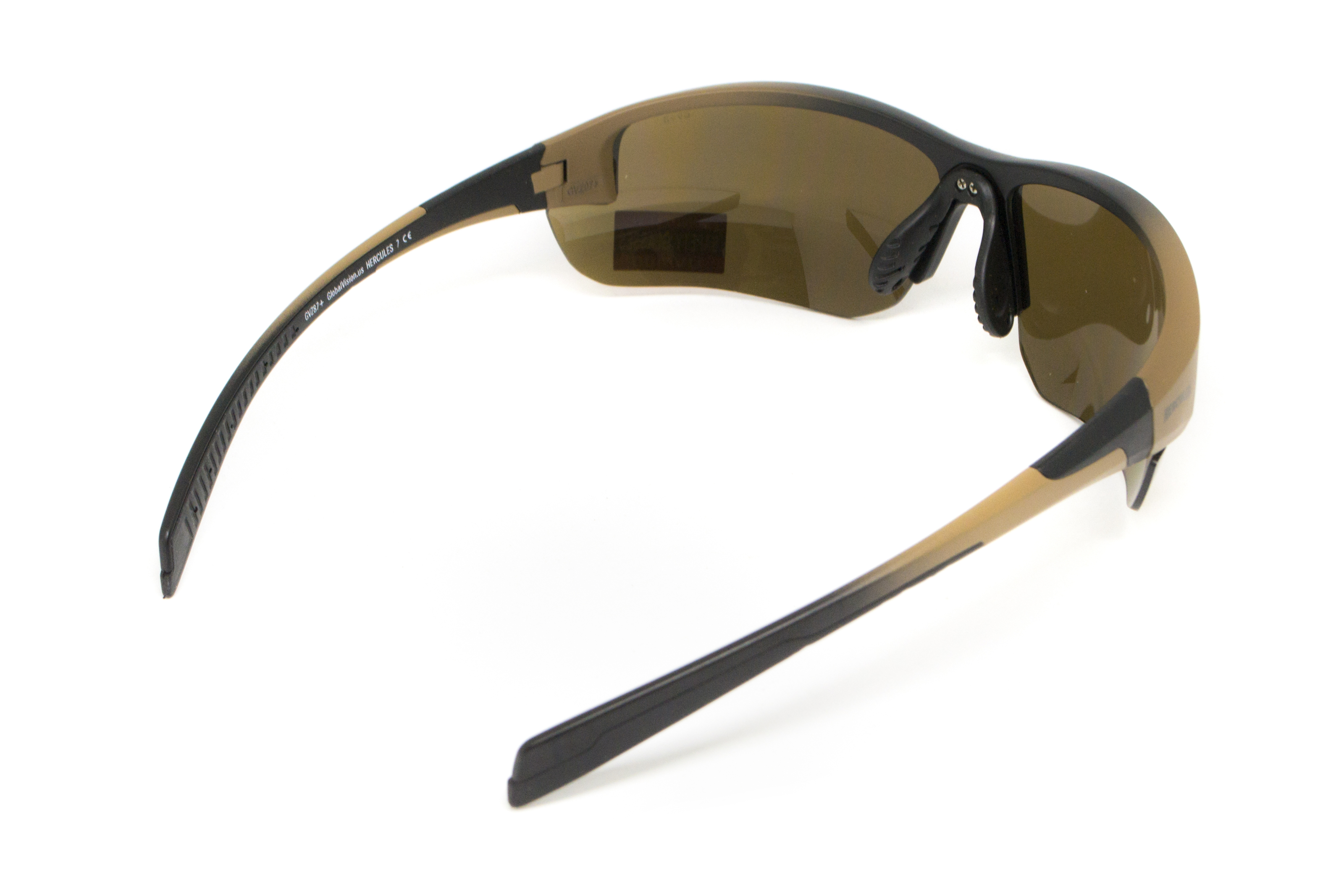 Очки защитные Global Vision Hercules-7 Black-Brown (drive mirror), зеркальные коричневые в коричнево-чорной оправе фото 6
