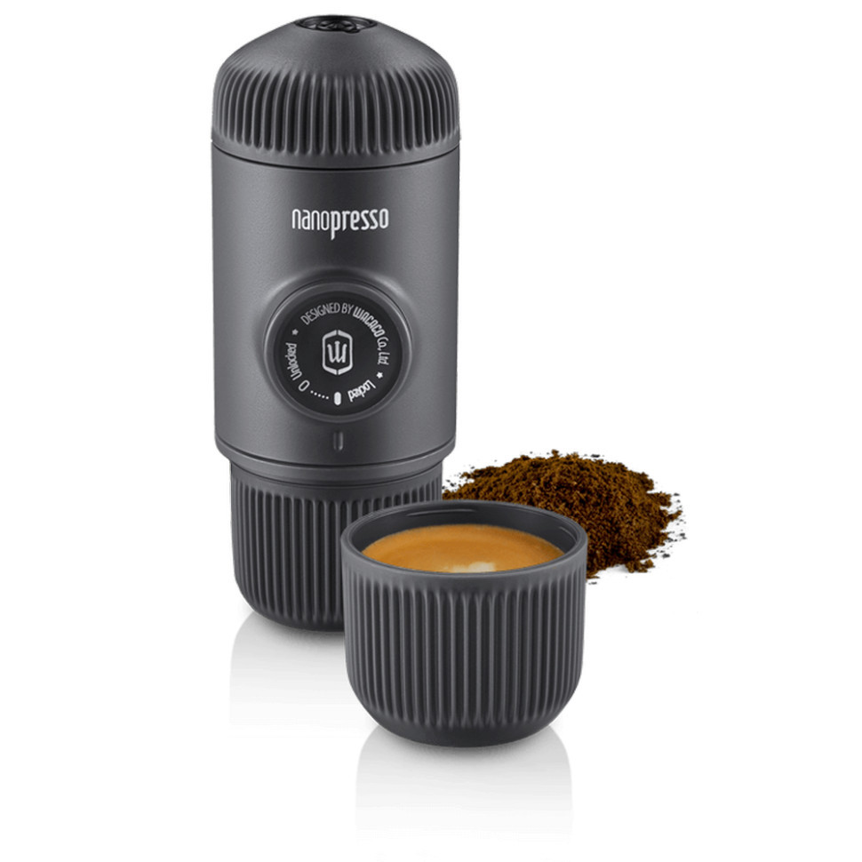 Портативна еспресо-кавоварка Wacaco Nanopresso сіра з чохлом фото 2