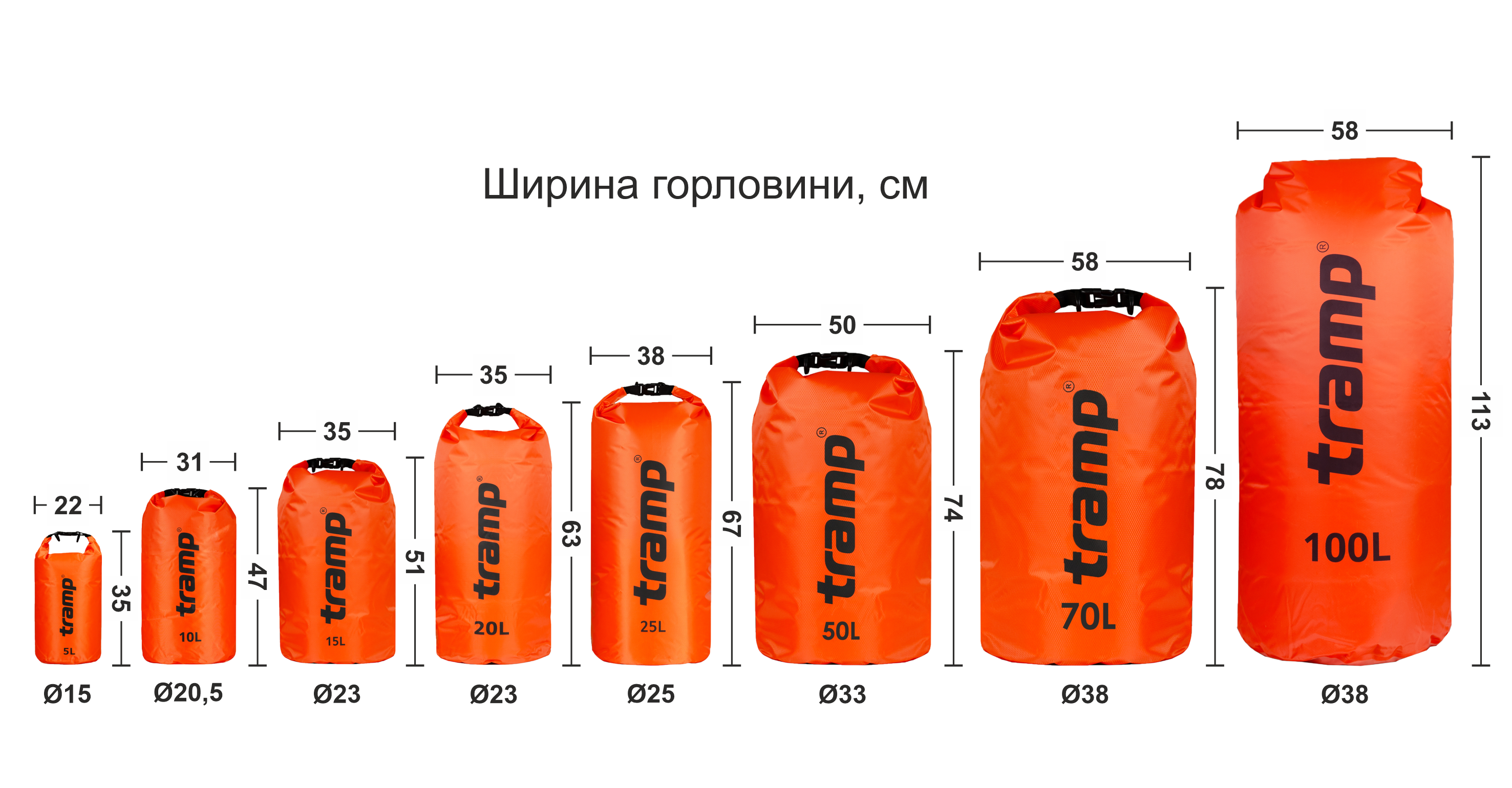 Гермомішок Tramp PVC Diamond Rip-Stop 5 UTRA-110 Помаранчевий фото 2