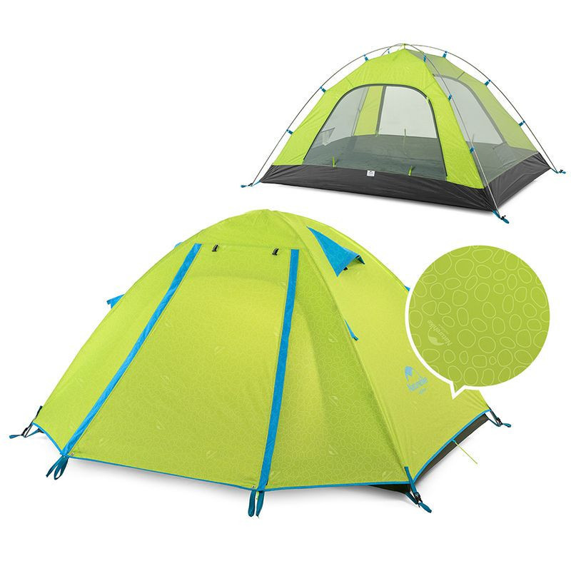 Палатка двухместная Naturehike P-Series NH18Z022-P, 210T/65D, светлая салатная фото 3