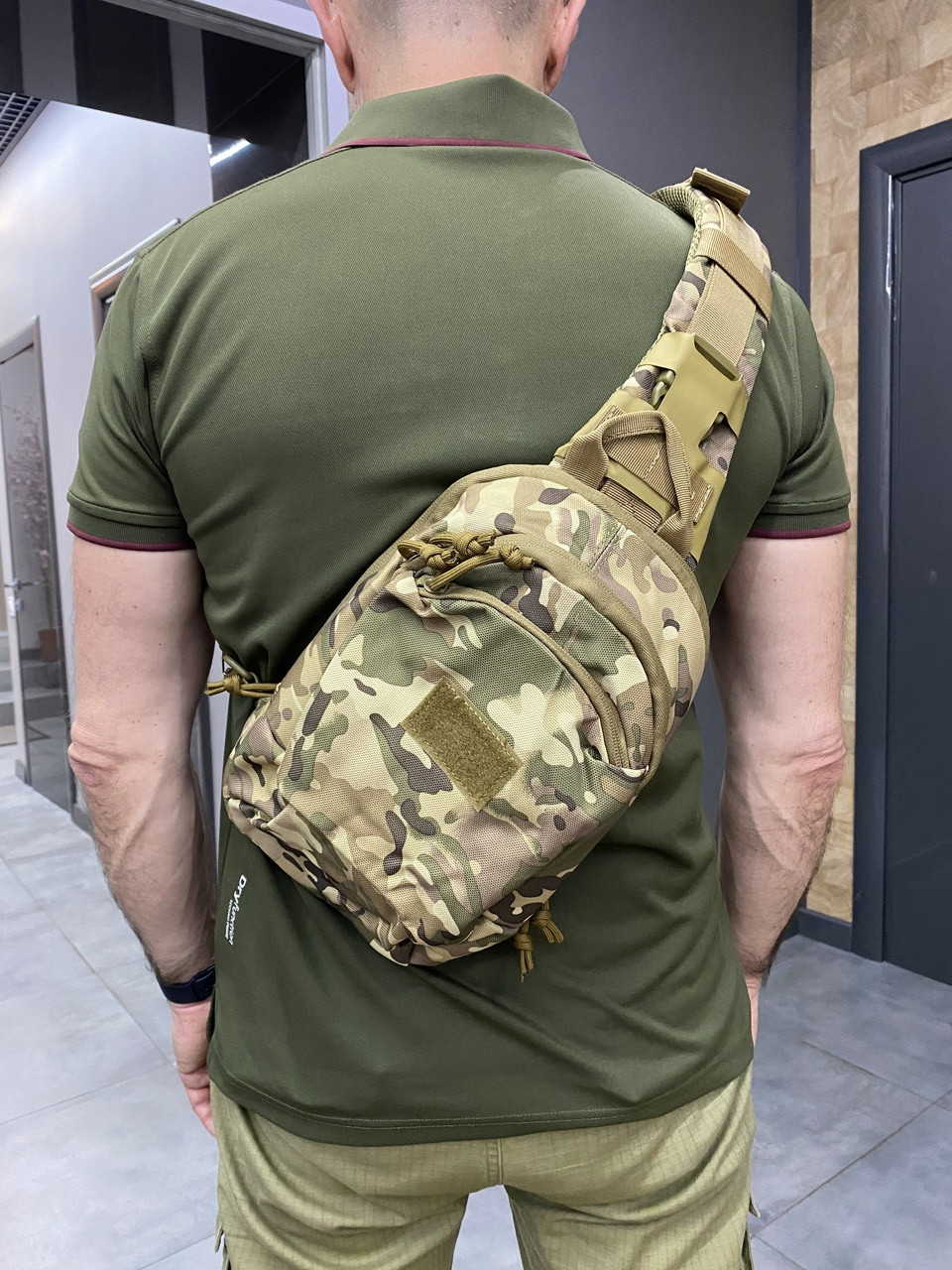 Сумка тактическая с ремнем через плечо, Cordura, Мультикам, Yakeda, сумка армейская c ремнем через плечо фото 3