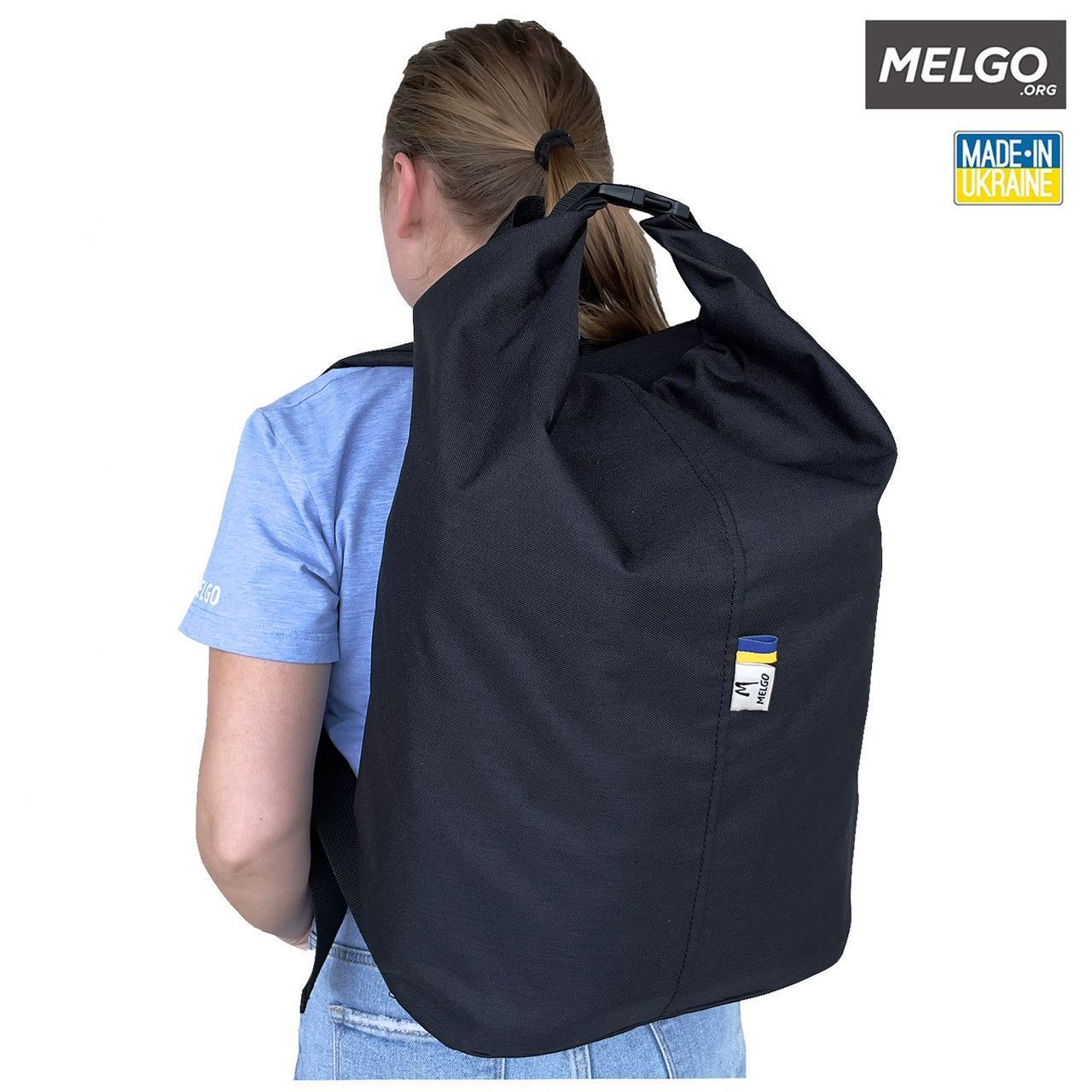 Баул тактичний 45 л Чорний Полікордура MELGO