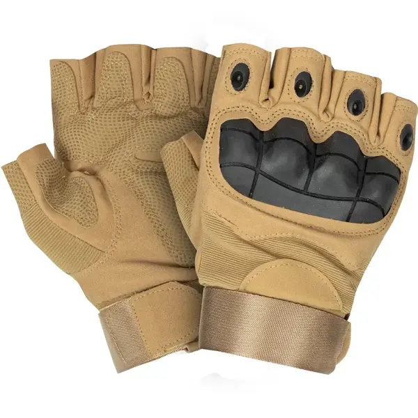 Рукавиці безпалі з кісточками Каучукові Outdoor Tactics Койот L-XL