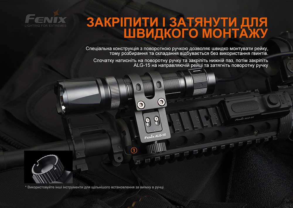 Кріплення на зброю для тактичних ліхтарів Fenix ALG-15 фото 6