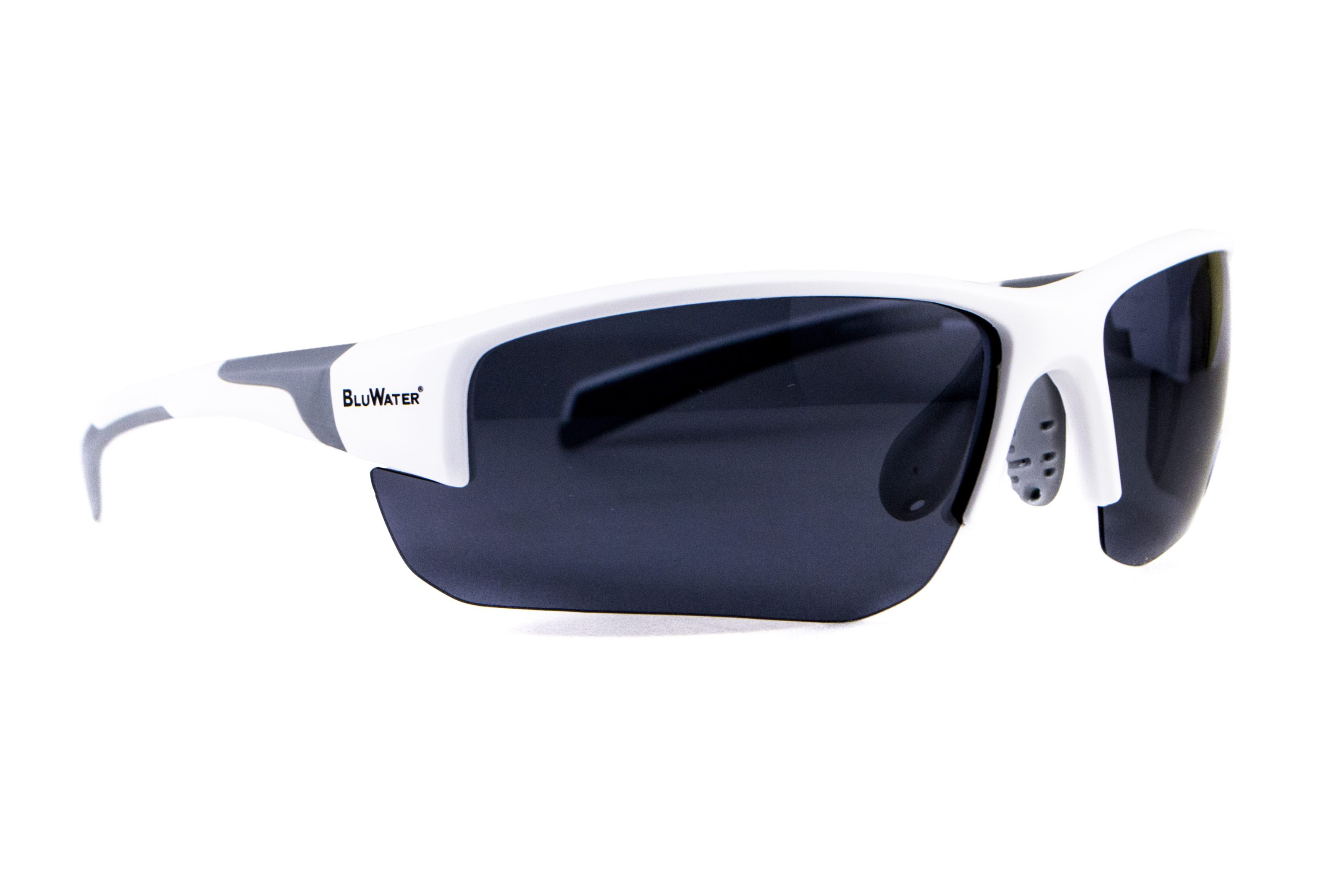 Очки BluWater Samson-3 White Polarized (gray), серые в белой оправе фото 4