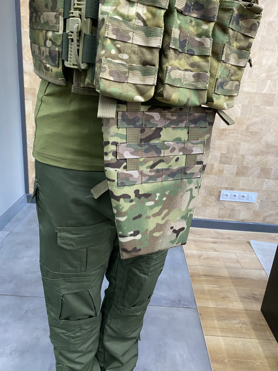 Подсумок передник напашник для плитоноски, размер L, Мультикам, Cordura 1000D, сумка под баллистический пакет фото 4