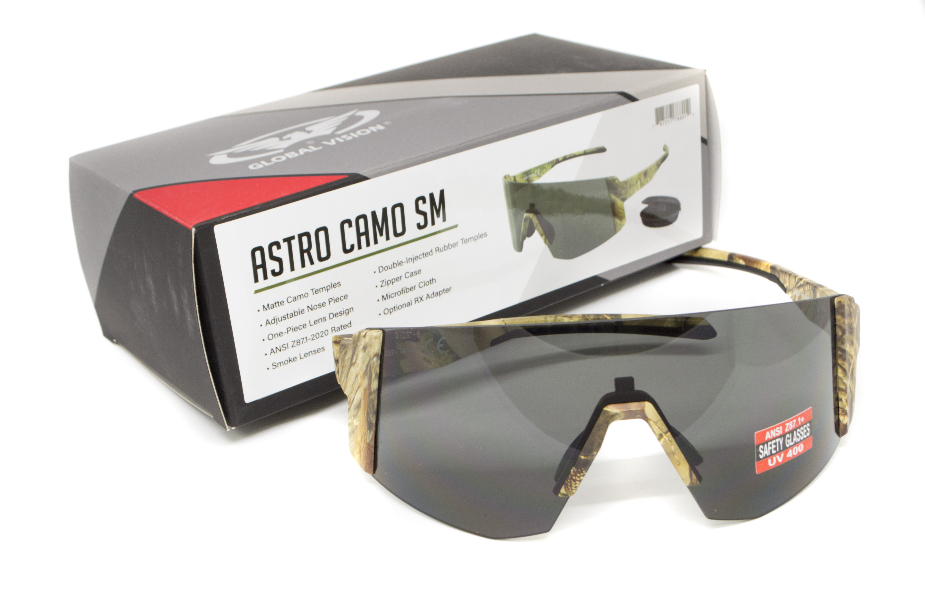 Очки защитные Global Vision Astro+RX Camo (gray), серые в камуфлированной оправе с диоптрической вставкой в комплекте фото 12