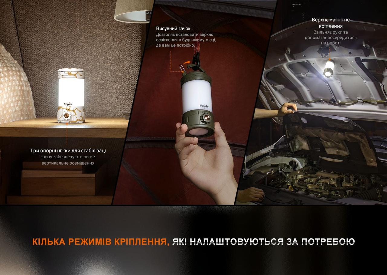 Ліхтар кемпінговий Fenix CL26R Pro, мармуровий білий фото 10