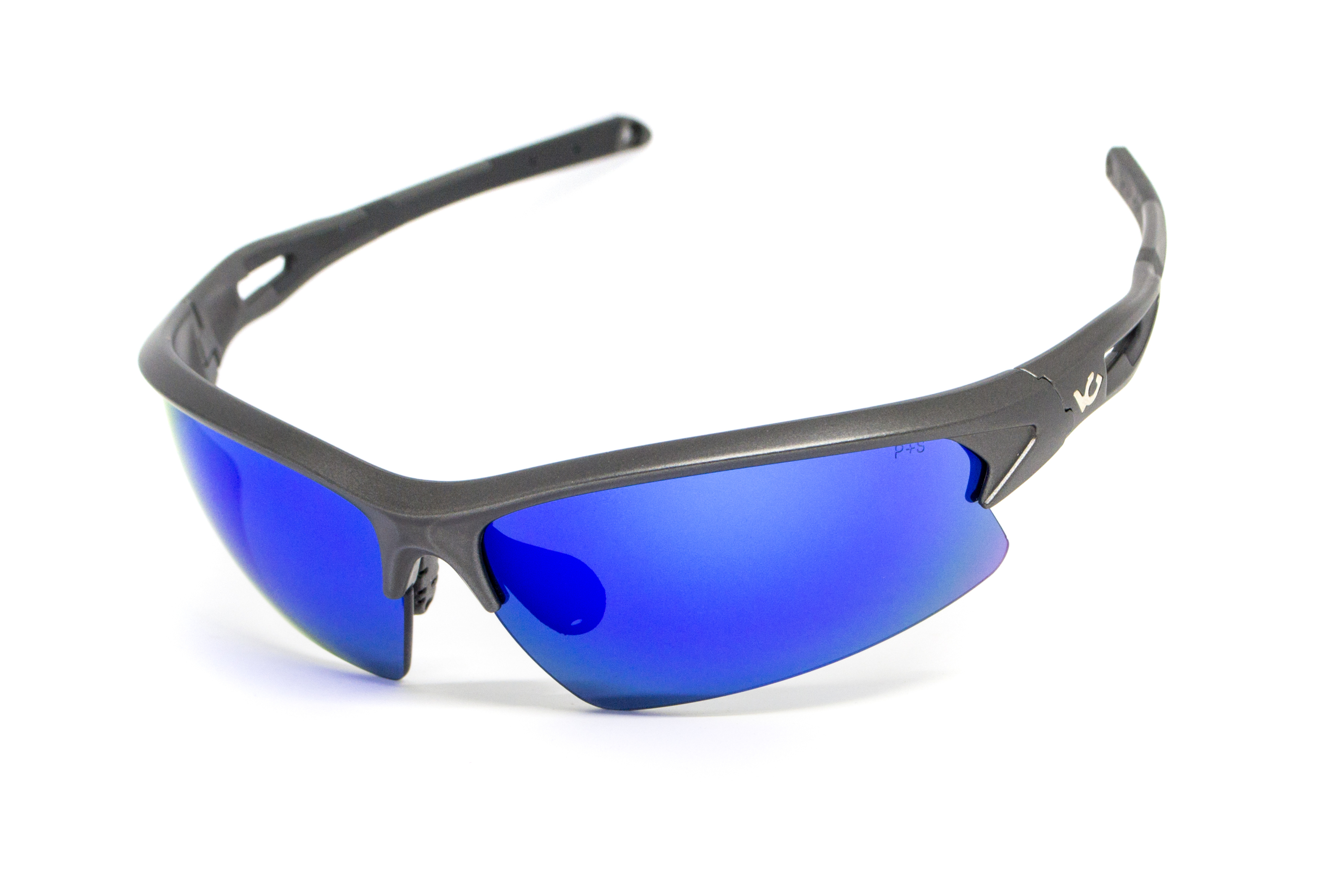 Очки защитные открытые Venture Gear MontEagle GunMetal (ice blue mirror) Anti-Fog, синие зеркальные фото 2
