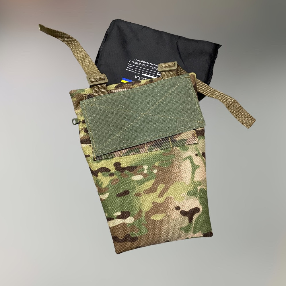 Подсумок передник напашник для плитоноски, размер L, Мультикам, Cordura 1000D, сумка под баллистический пакет фото 8