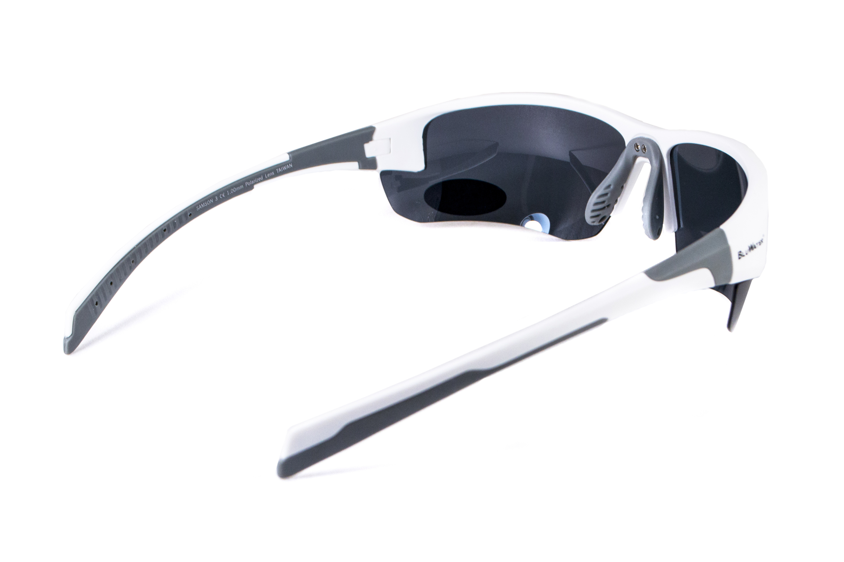 Очки BluWater Samson-3 White Polarized (gray), серые в белой оправе фото 2