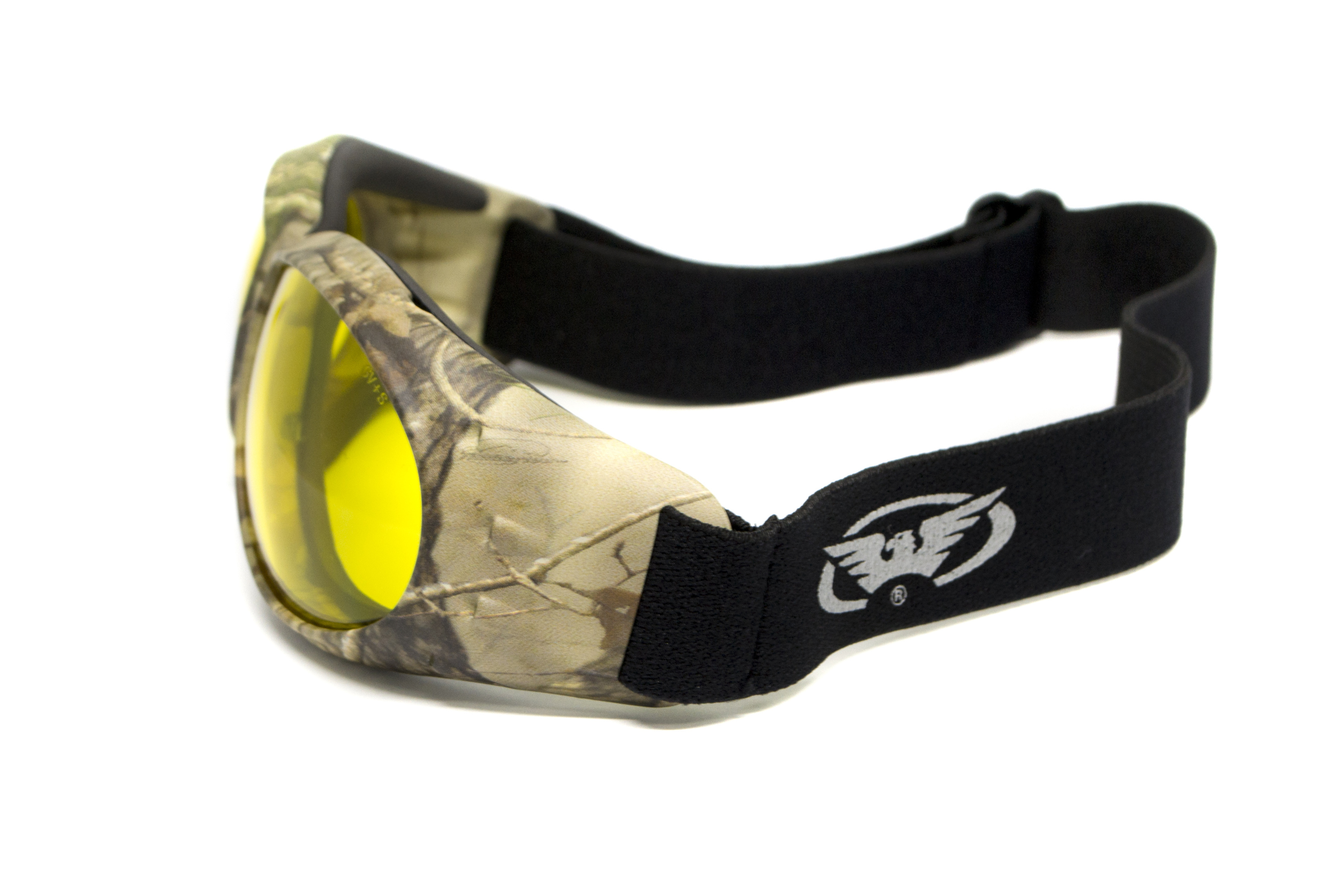 Очки защитные с уплотнителем Global Vision Eliminator Camo Forest (yellow), желтые в камуфлированной оправе фото 4