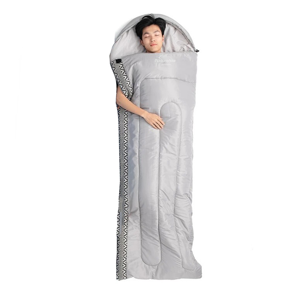 Спальник с капюшоном Naturehike L250 NH21MSD07, (9°C), правый, серый фото 2