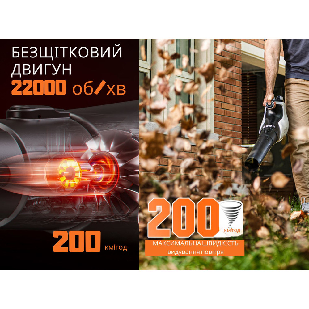 Повітродувка-пилосос садовий Litheli 560CFM, живлення від павербанку (2шт УМБ Litheli Power Bank 20000 mAh, 45 фото 9