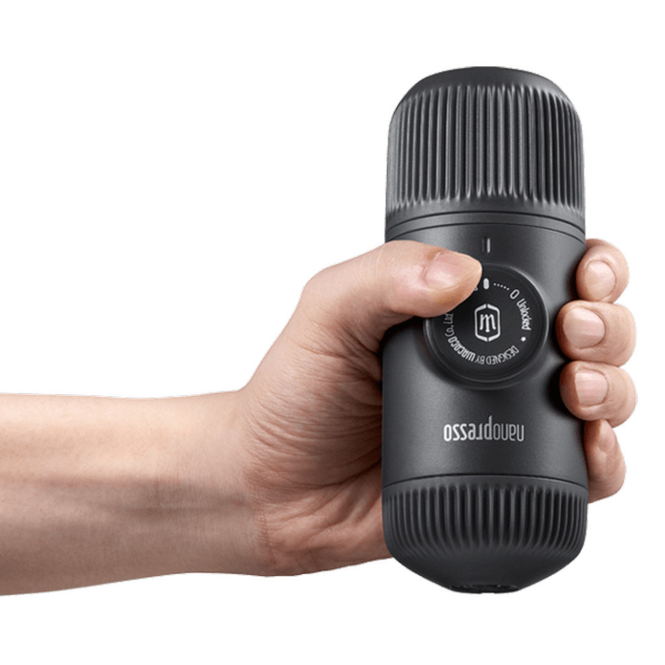 Портативна еспресо-кавоварка Wacaco Nanopresso сіра з чохлом фото 6
