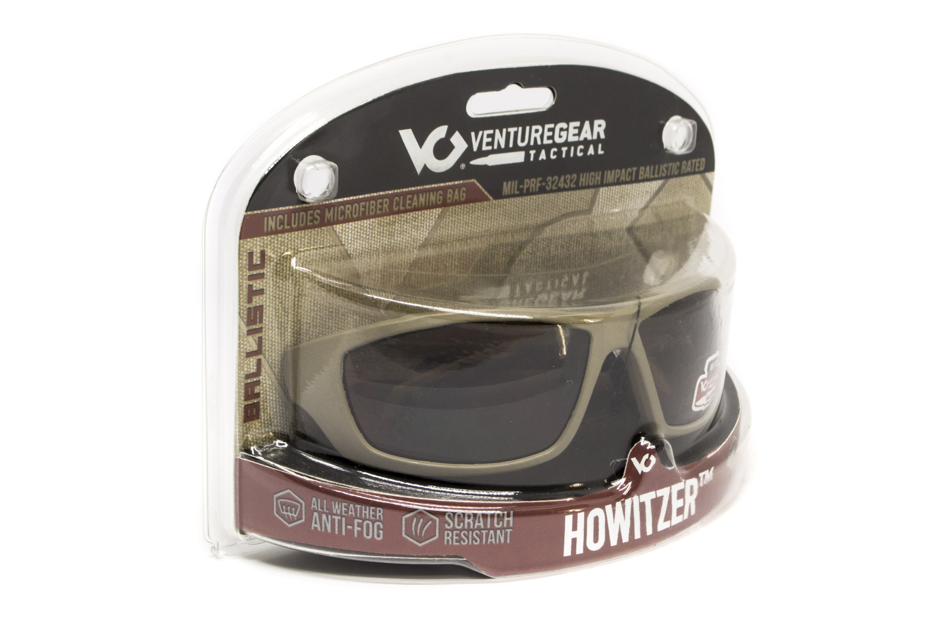 Окуляри захисні відкриті Venture Gear Tactical Howitzer Tan (Bronze) Anti-Fog, коричневі в пісочній оправі фото 7