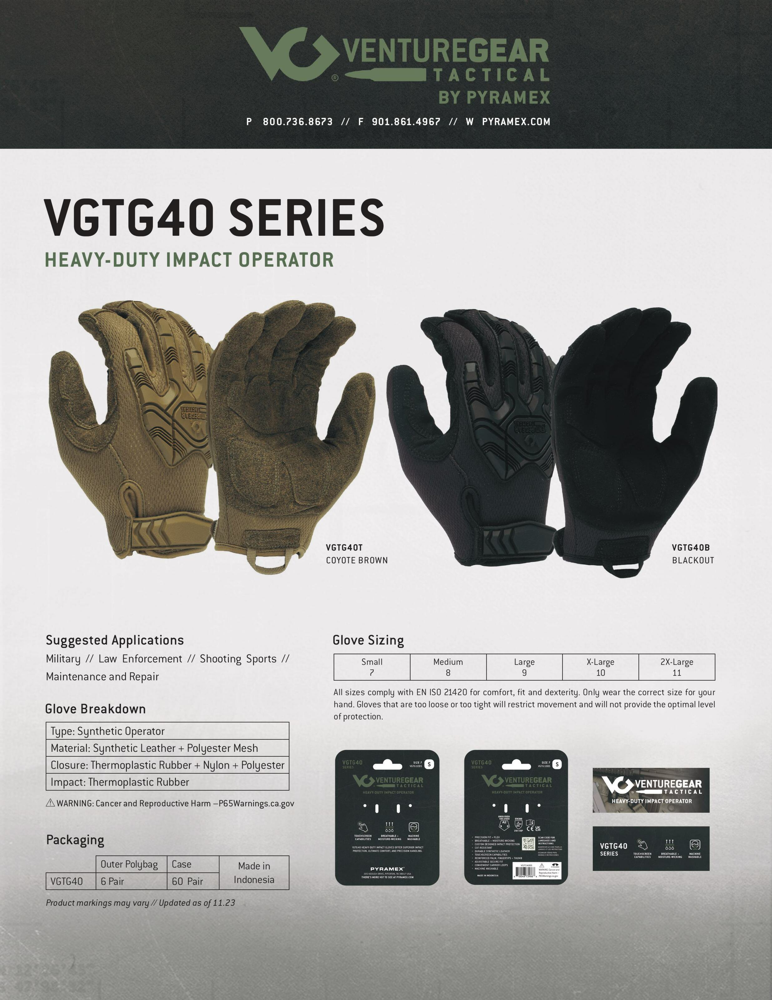 Тактичні протиударні рукавиці Venture Gear Tactical VGTG40 Heavy-Duty Impact Operator, пісочні, розмір 2XL (11) фото 9