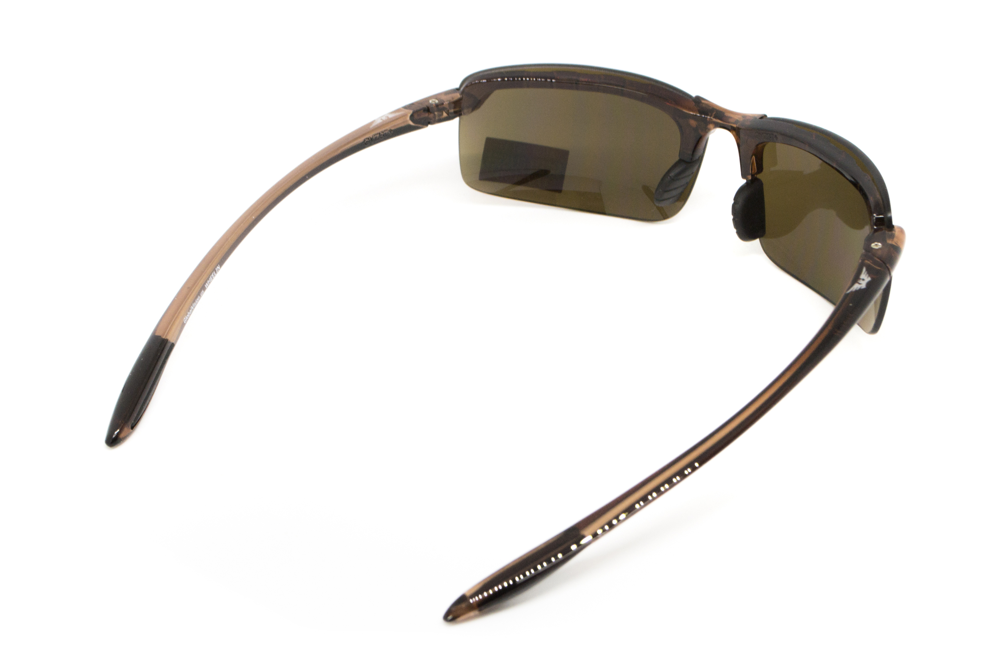 Очки защитные Global Vision Wheelin Crystal Brown (drive mirror), зеркальные коричневые линзы в полупрозрачной коричневой оправе фото 5