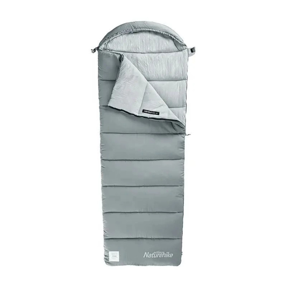 Спальный мешок с капюшоном с обычным мешком для хранения Naturehike M300 CNK2350WS023, серый, правый