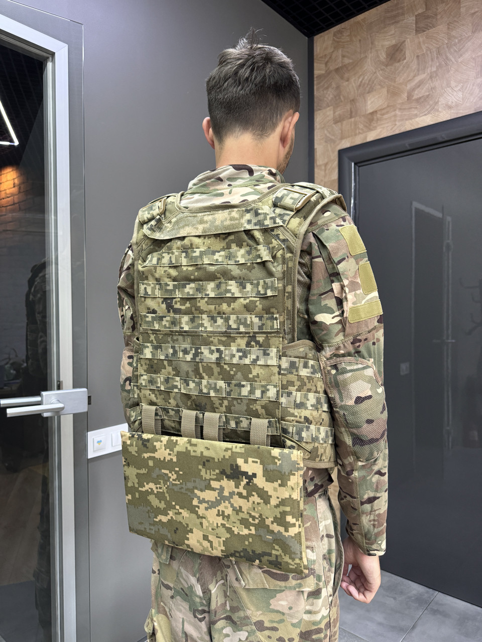 Подсумок под баллистический пакет 300х150 для защиты поясницы, Пиксель, для плитоноски, Cordura 1000D (WINTAC) фото 6
