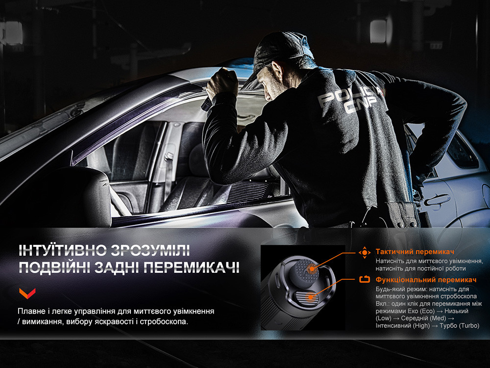 Ліхтар тактичний акумуляторний Fenix PD35R фото 10