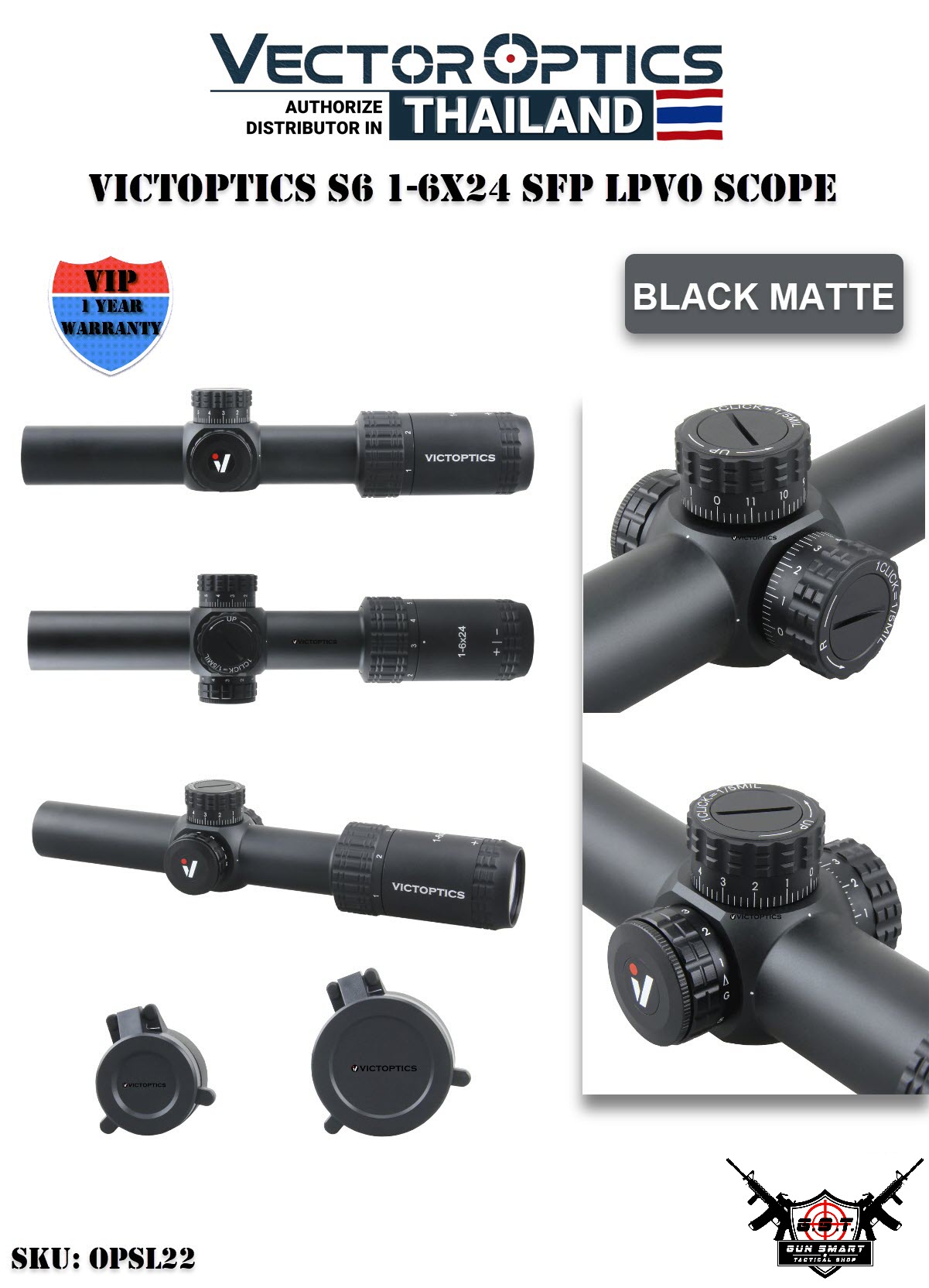 Оптичний приціл Vector Optics S6 1-6X24 (30 мм) Illum. SFP фото 4