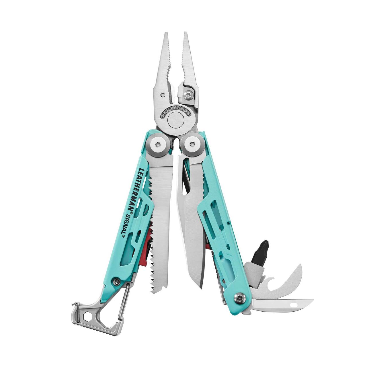 Мультитул Leatherman Signal Aqua Silver, нейлоновый чехол (833187)