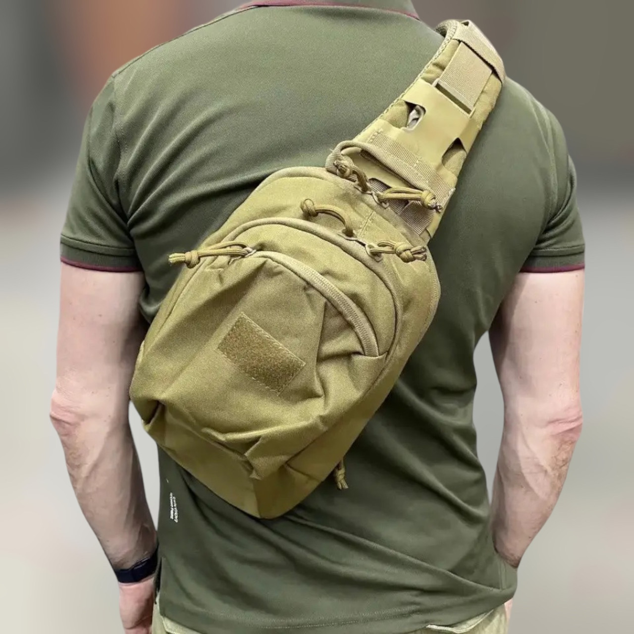 Сумка тактическая с ремнем через плечо, Cordura, Койот, Yakeda, сумка армейская c ремнем через плечо