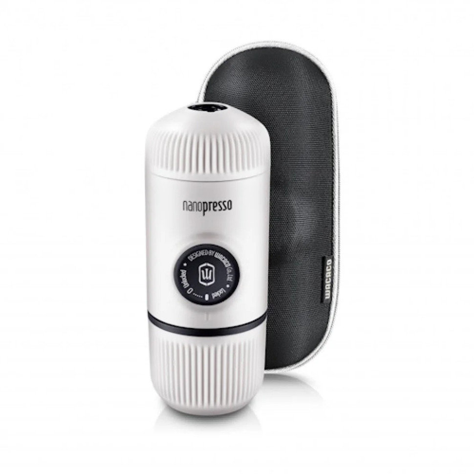 Портативная эспрессо-кофеварка Wacaco Nanopresso белая с чехлом фото 1