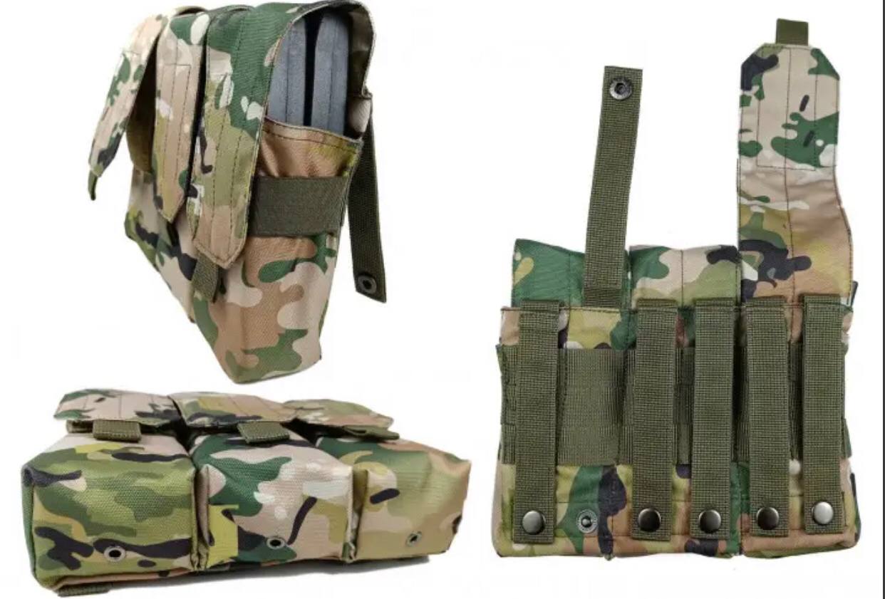 Підсумок під 6 магазинів АК/РПК потрійний Мультикам (MOLLE, підсумок на розгрузку, жилет, РПС) фото 1