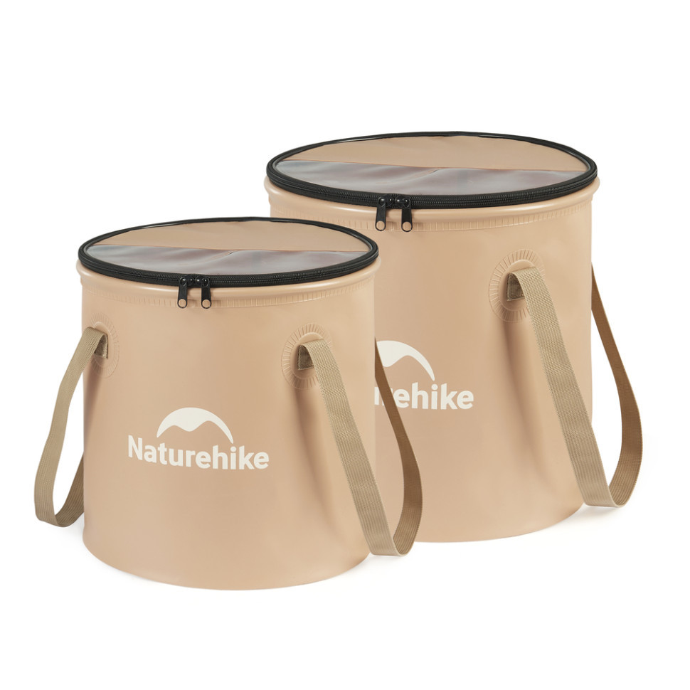 Складане відро для води з ЕВА Naturehike CNK2350CF010, 20 л, бежевий фото 1