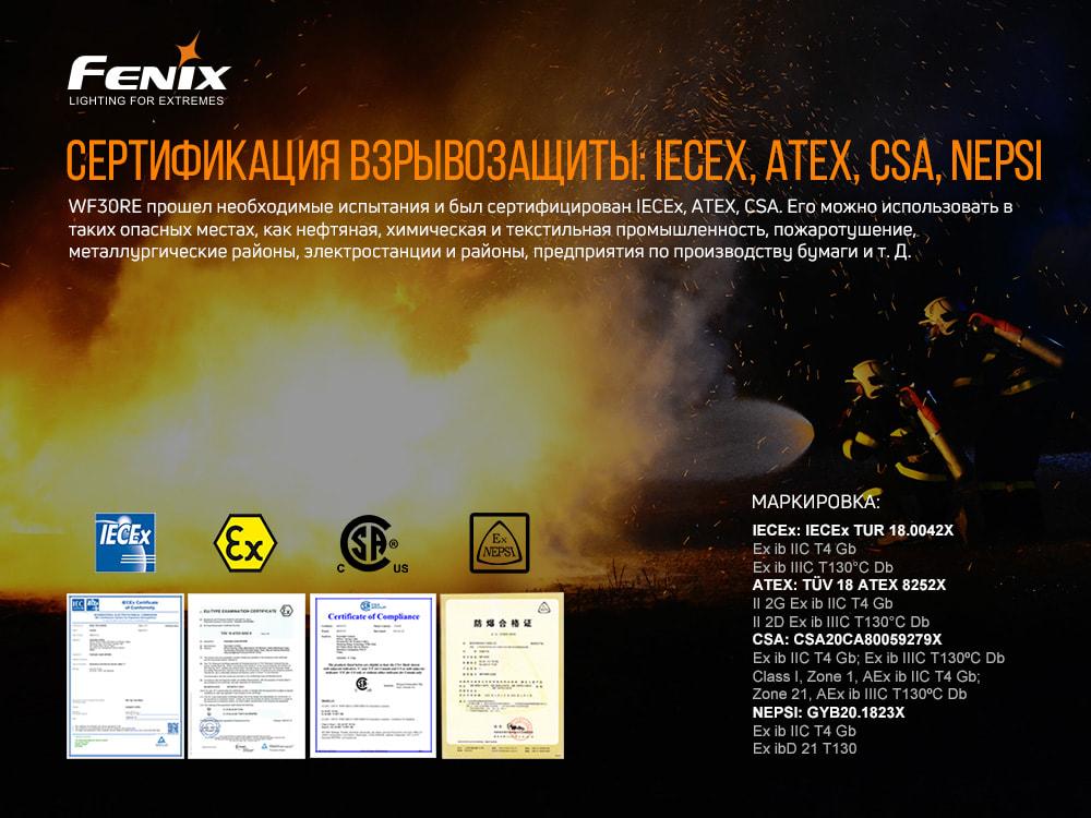 Ліхтар ручний вибухобезпечний Fenix WF30RE фото 8