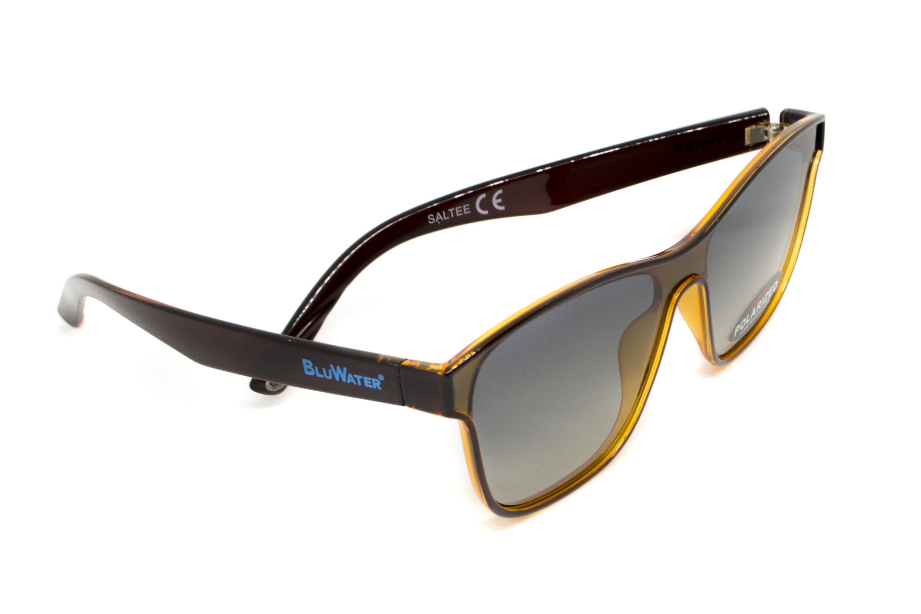 Очки поляризационные BluWater Saltee Polarized (gradient gray), серые с градиентом линзы в коричневой полупрозрачной оправе фото 10
