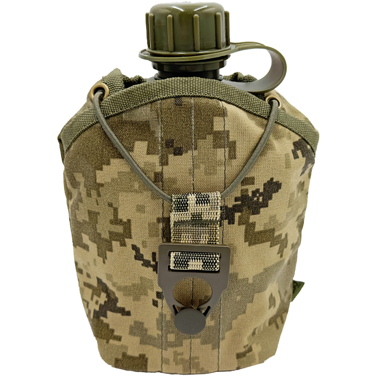 Фляга армейская 1л в чехле Пиксель Cordura MELGO (фляга тактическая полевая индивидуальная) фото 1