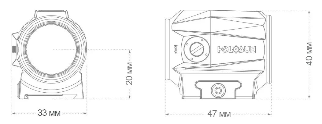 Коліматор HOLOSUN SCRS-GR-MRS точка 2 MOA + коло 65 МОА фото 9