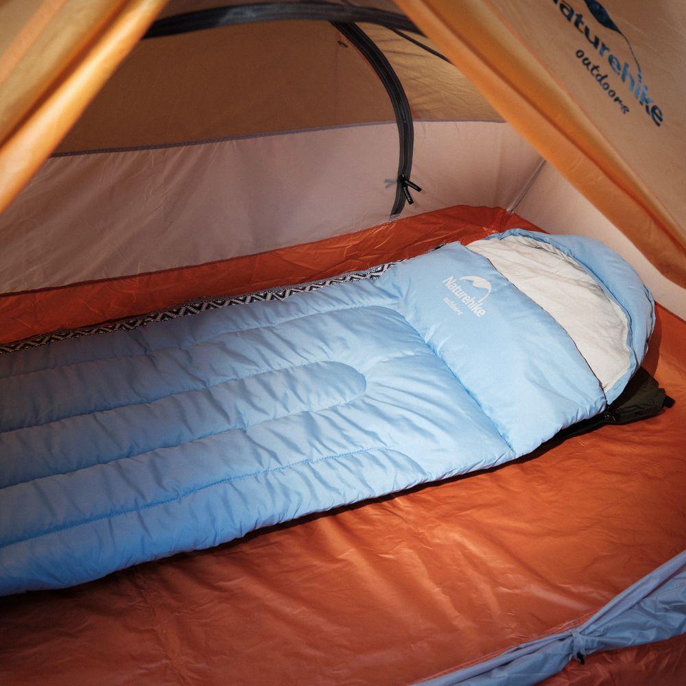 Спальник с капюшоном Naturehike L250 NH21MSD07, (9°C), правый, голубой фото 9