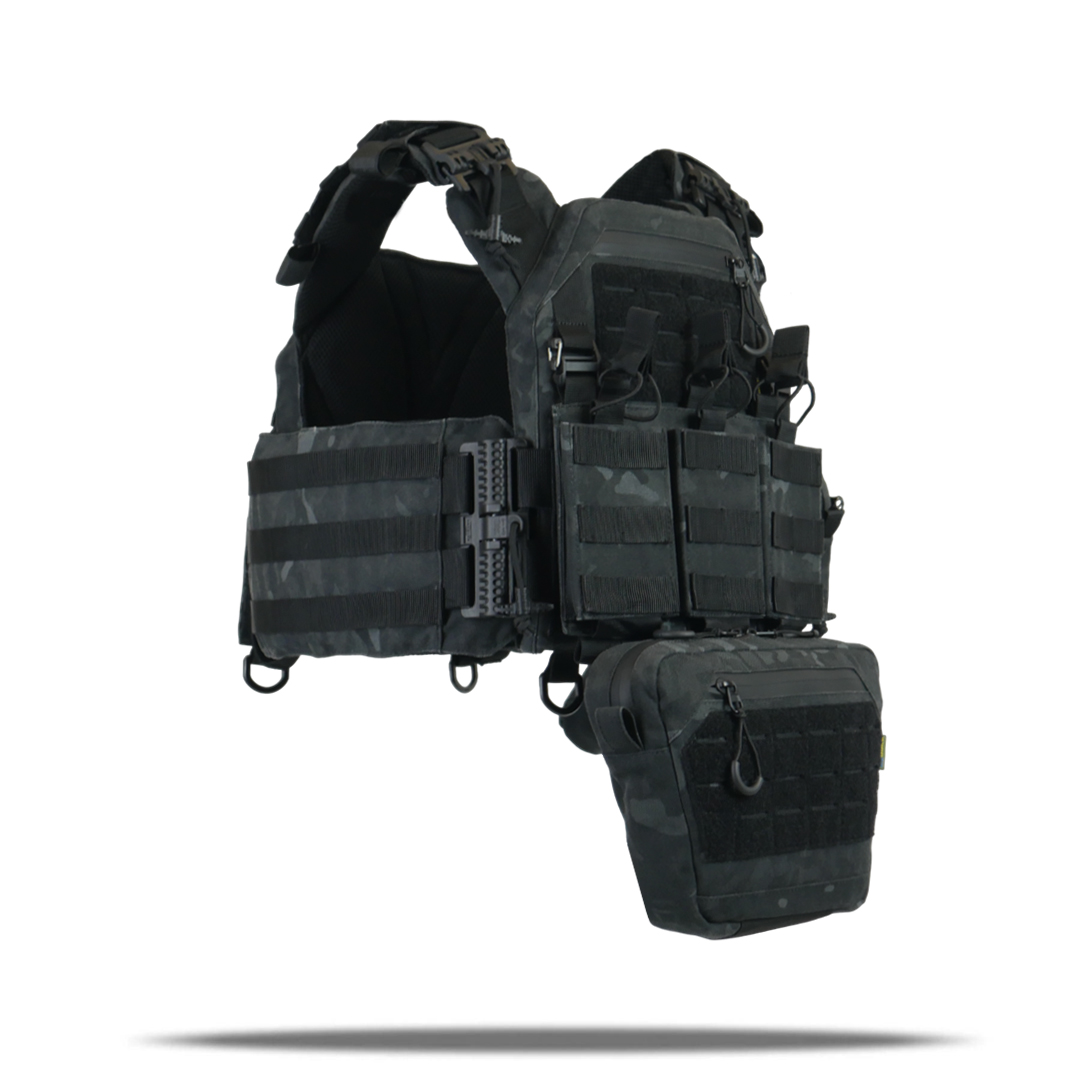 Комплект плитоноска Kiborg GU Gen.2 + 6 підсумків Чорний Мультикам фото 3