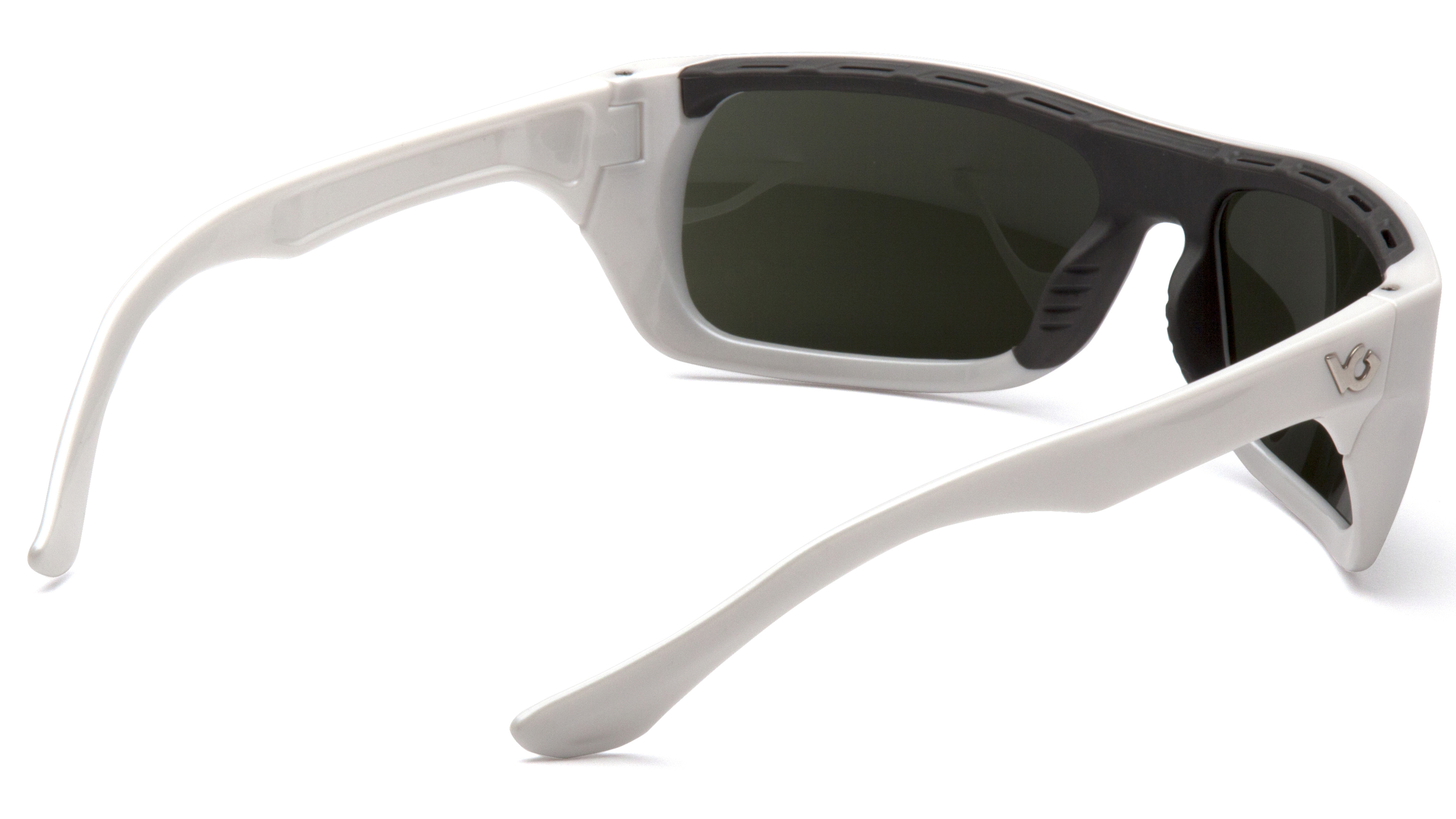 Очки защитные открытые Venture Gear Vallejo White (forest gray) Anti-Fog, серо-зеленые в белой оправе фото 4