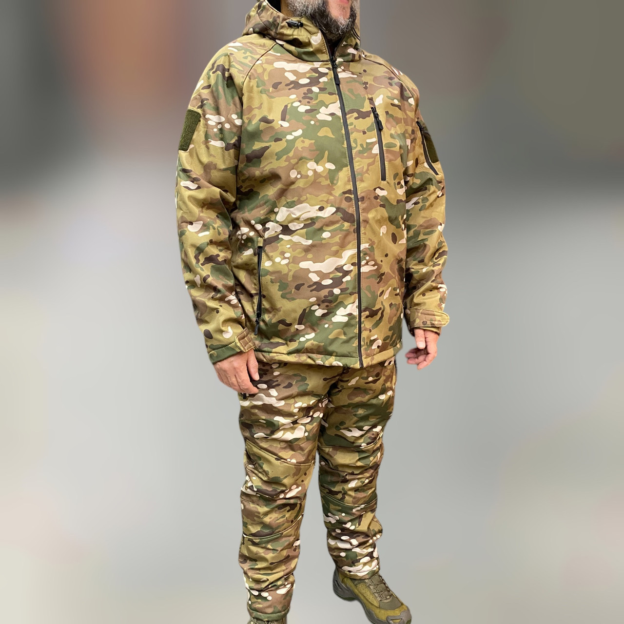 Костюм тактический демисезон, Softshell, Мультикам, размер XL, демисезонный костюм софтшелл для военных фото 1