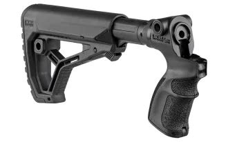 Приклад складной с амортизатором и пистолетним рукояткам FAB для Mossberg 500, черный фото 6